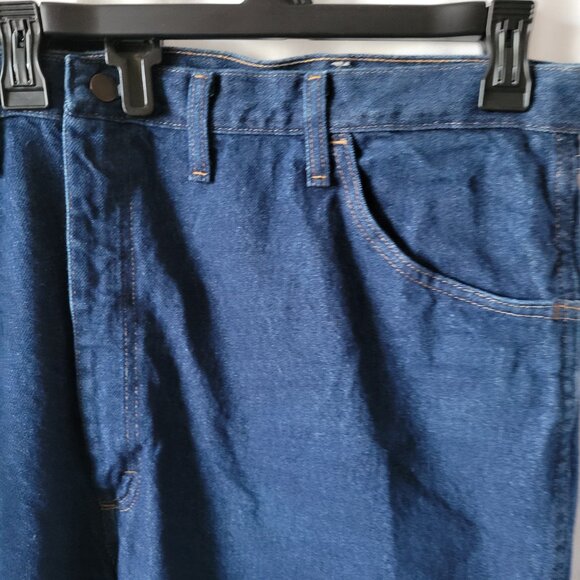 NEW Men's Jeans Wrangler Rustler Straight Leg Regular Fit 46 x 32 dark heavy NWT - Picture 5 of 11
